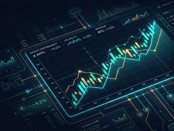 MarketIQ dashboard — bitemporal financial data platform with AI analyst anomaly alert